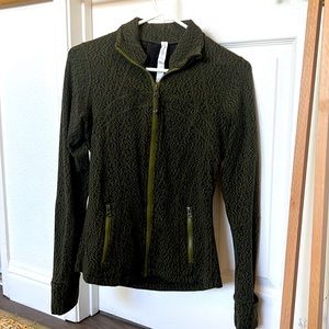 Lululemon define jacket, green with pattern, size 6